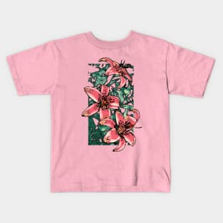 Pink Lilies Kids T-Shirt